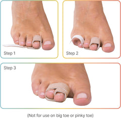 Hyggear Finger Toe Wraps Overlapping Bunion Wearing Cloth Strip Middle Toe Tensioner (6x package)