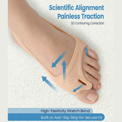 Hyggear Thickened Silicone Toe Separator with Holes for Arch Cushioning, Massage Half Insoles, Flexible And Anti, Can Be Cut to Fit, with a Toe Pull Strap - 77635498361423
