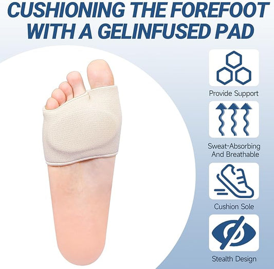 Hyggear Metatarsal Pads for Men and Women - Ball of Foot Support Cushions for Sesamoiditis, Metatarsalgia, Morton's Neuroma