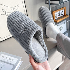 Hyggear Solid Simple Cotton Slippers Winter Non-slip Home Warm Plush