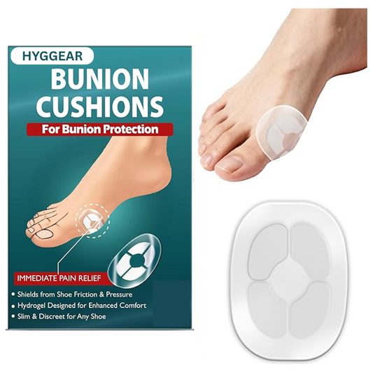 Hyggear Bunion Cushions, Bunion Pain Relief Pads for Protection Against Shoe Pressure and Friction, Self-Adhesive & Water-Resistant, Fits Shoes