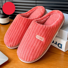 Hyggear Solid Simple Cotton Slippers Winter Non-slip Home Warm Plush