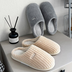 Hyggear Solid Simple Cotton Slippers Winter Non-slip Home Warm Plush